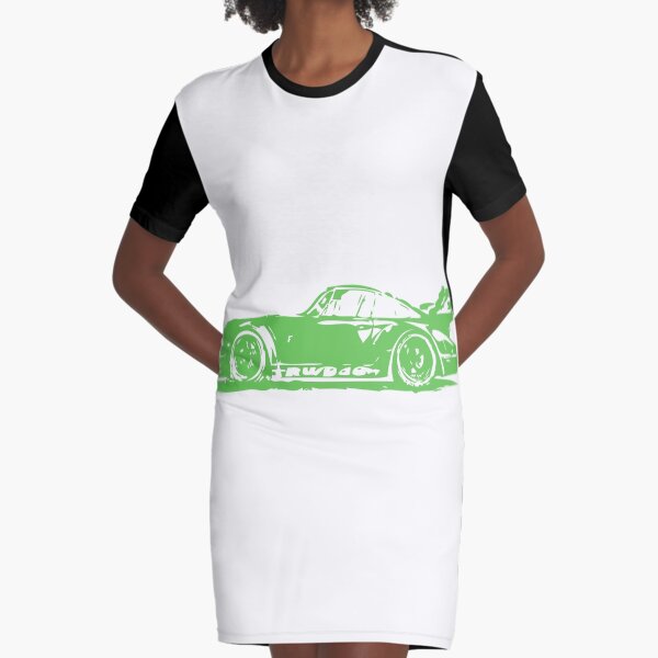 Green Porsche 911 Graphic T-Shirt Dress