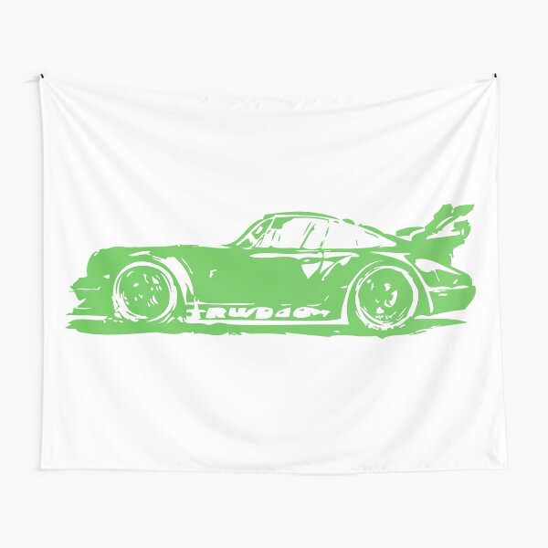 Green Porsche 911 Tapestry