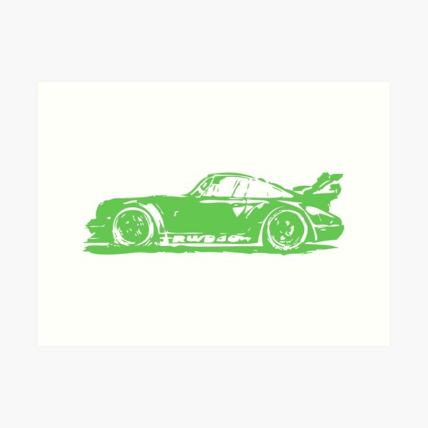 Green Porsche 911 Art Print