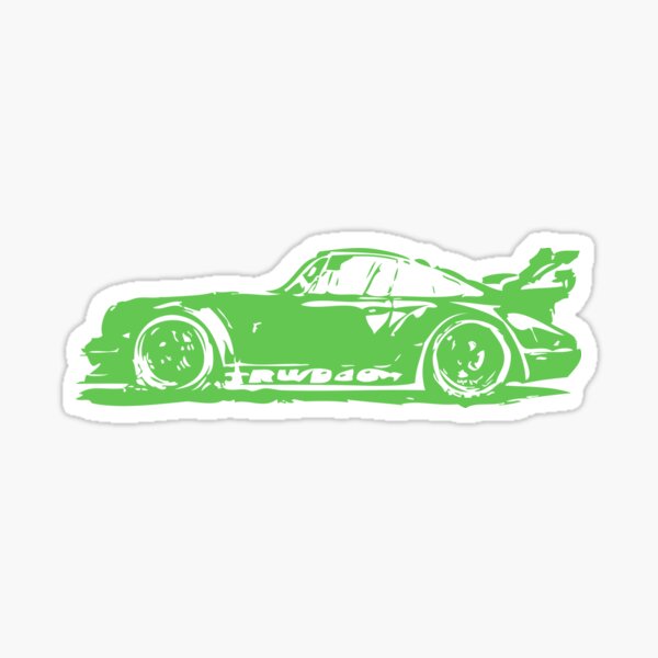 Green Porsche 911 Glossy Sticker