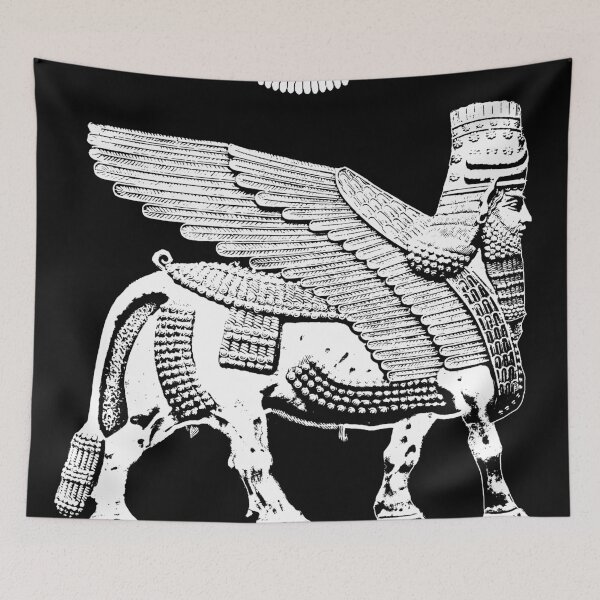 Item preview, Assyrian Winged Lamassu Bull and Ashur Winged Sun Disc designed and sold by KiaTheKing.
