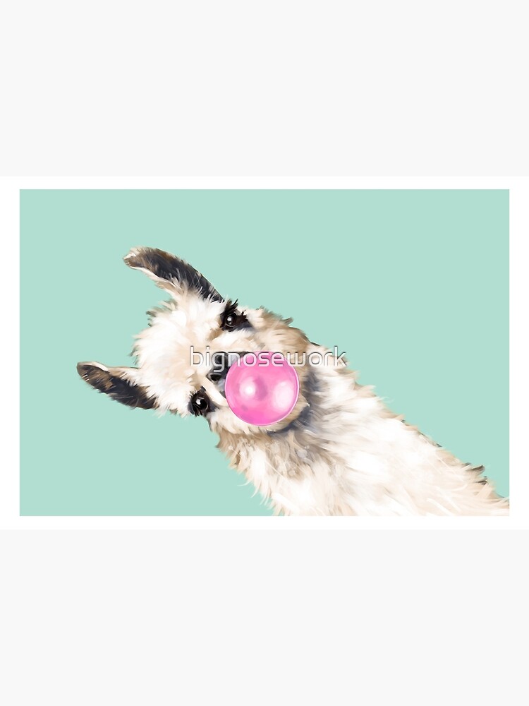 Bubble Gum Sneaky Llama in Green by bignosework