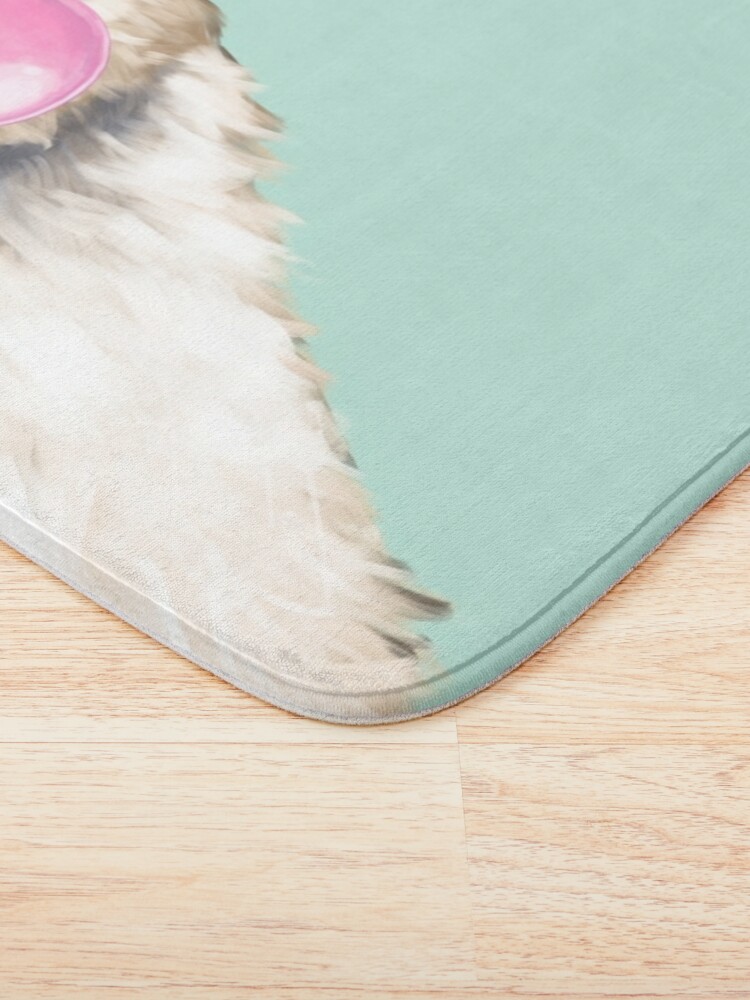 Disover Bubble Gum Sneaky Llama in Green | Bath Mat