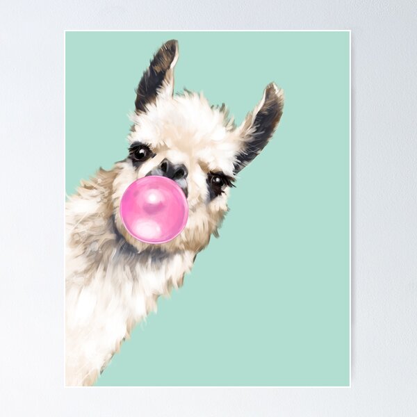 Item preview, Bubble Gum Sneaky Llama in Green designed and sold by bignosework.