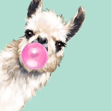 Artwork thumbnail, Bubble Gum Sneaky Llama in Green by bignosework