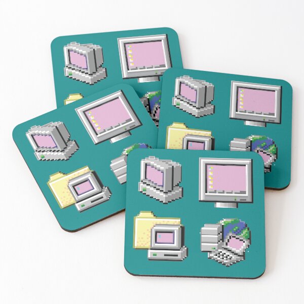 Item preview, Pink Windows 98 Desktop Icons Set Classic Green Background designed and sold by eliza-beth-.