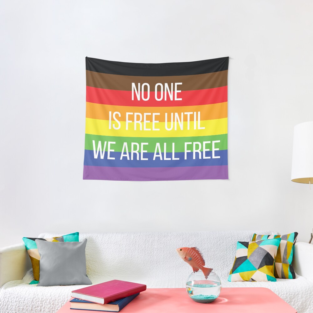 pride: no one is free until we are all free Tapestry
