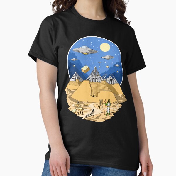 Item preview, Aliens Bulding Egyptian Pyramids designed and sold by underheaven.