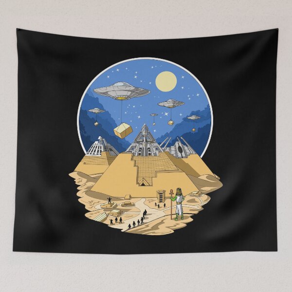 Item preview, Aliens Bulding Egyptian Pyramids designed and sold by underheaven.