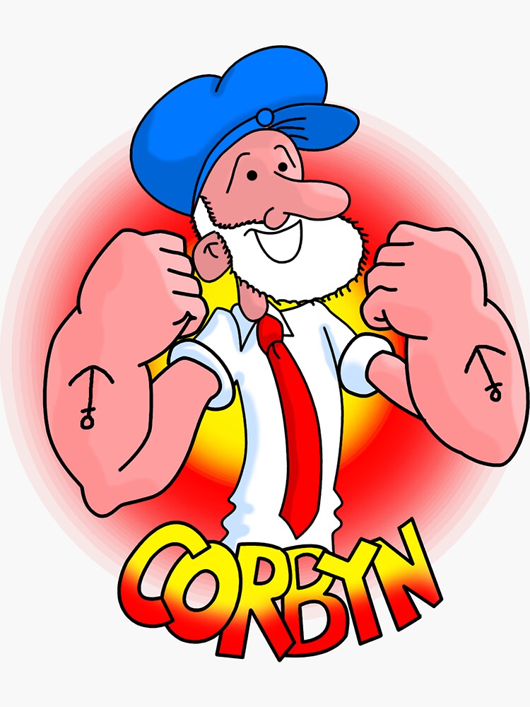 Thumbnail 3 of 3, Sticker, Jeremy Corbyn in the style of Popeye designed and sold by MCC73.