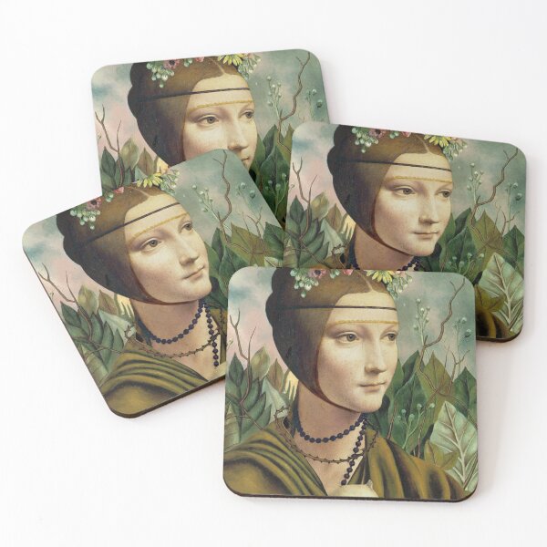 Item preview,  Self Portrait by Frida K. and Lady with a Ermine by Leonardo da Vinci designed and sold by LT Graphic Art.