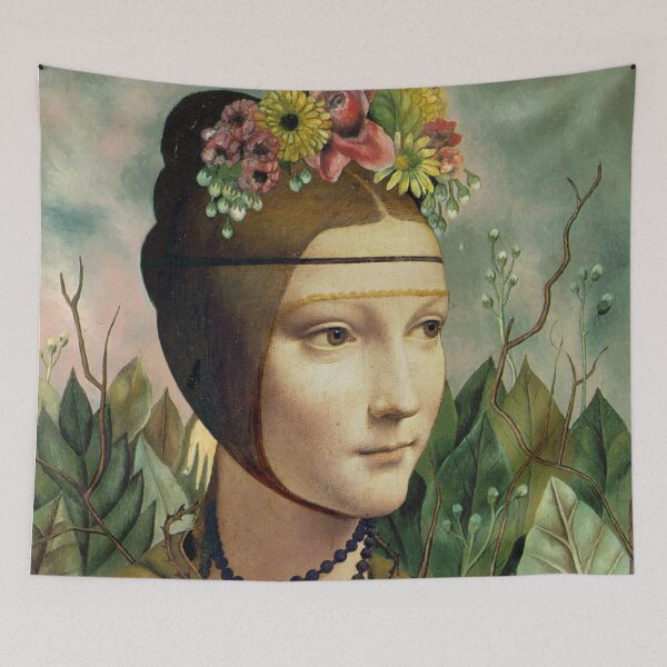 Item preview,  Self Portrait by Frida K. and Lady with a Ermine by Leonardo da Vinci designed and sold by LT Graphic Art.