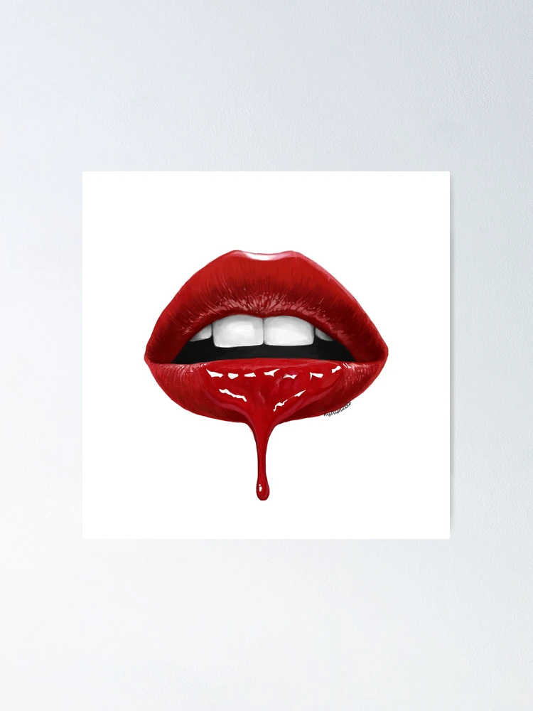 Lips of Urban Art: Graffiti Style Red Lipstick Drip Poster for Sale by  Lokoz