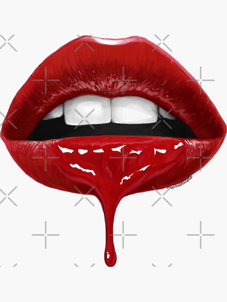 "Lip Drip Red Artwork" Sticker by alexvoss Redbubble