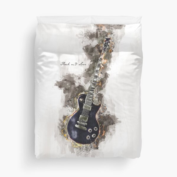 Guitare rock and love Housse de couette