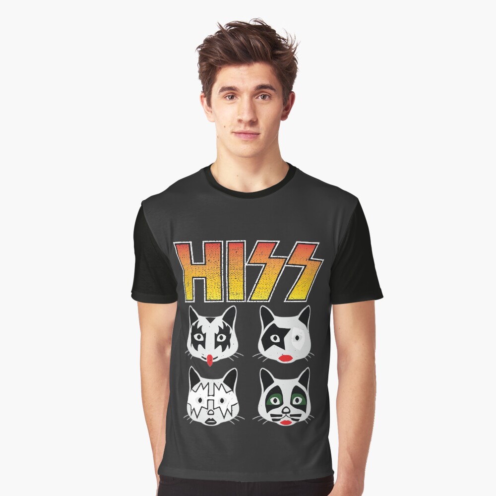 Hiss Kiss - Cats Rock Band Graphic T-Shirt
