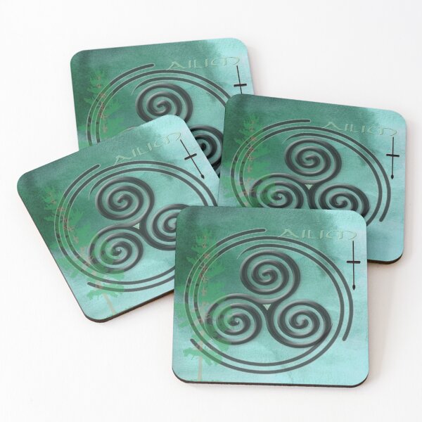 Item preview,  Teal Watercolor Ailim Celtic Symbol designed and sold by GrimalkinStudio.