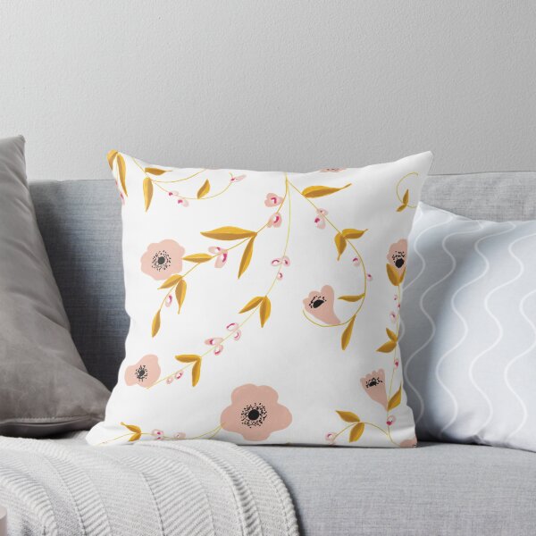Item preview, Peach Floral Pillow Cover  designed and sold by Riyalohia.