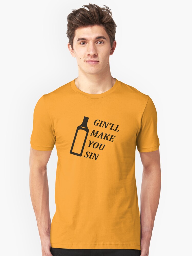 Alternate view of Gin'll Make You Sin Slim Fit T-Shirt
