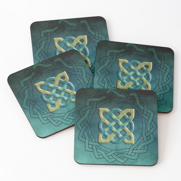Item preview, Teal and Gold Celtic Circle designed and sold by GrimalkinStudio.