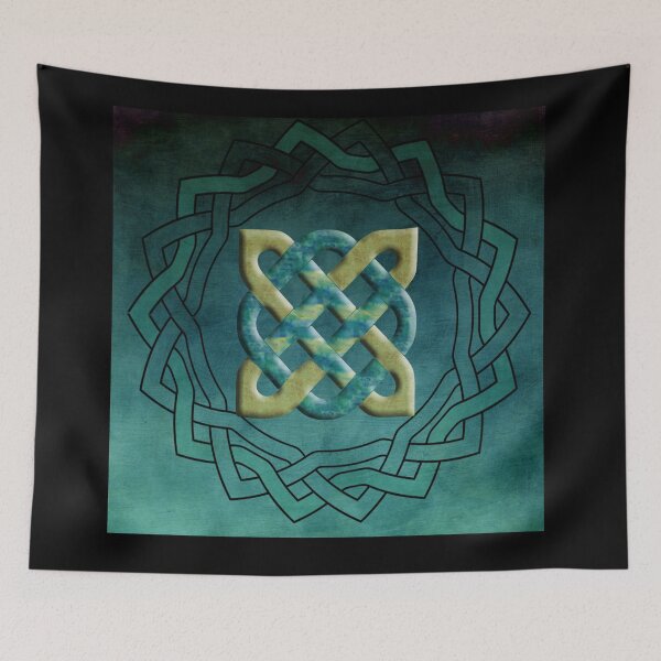 Item preview, Teal and Gold Celtic Circle designed and sold by GrimalkinStudio.