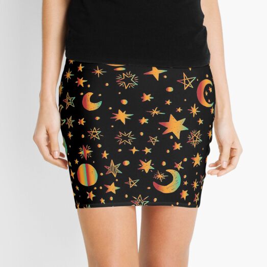 Celestial - Moon and Stars Mini Skirt