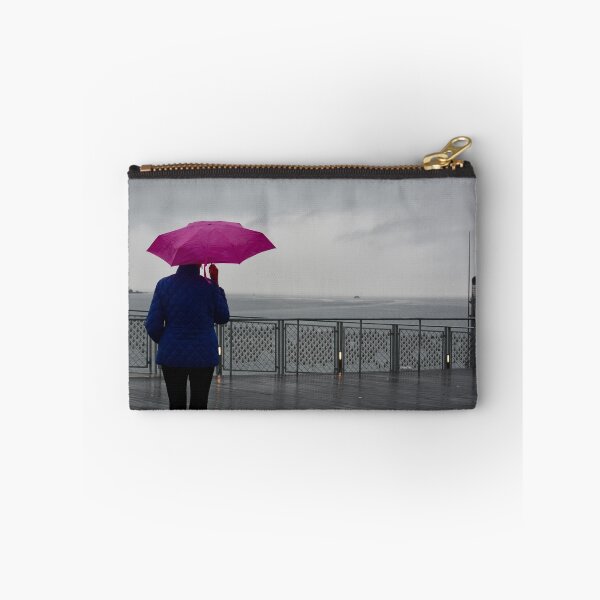 Item preview, Woman with Pink Umbrella in Grey Weather designed and sold by Lien Titus.