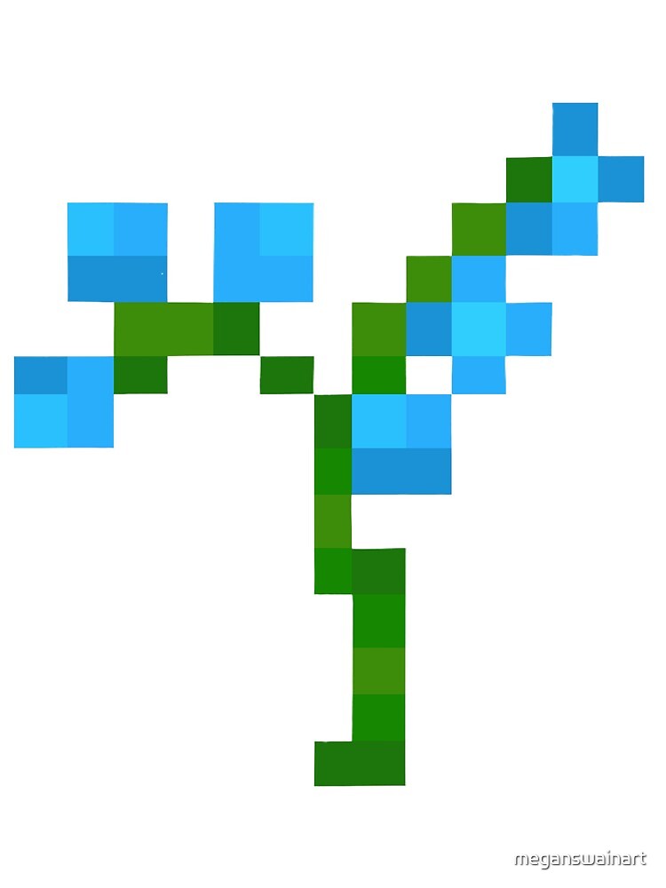 "Blue Minecraft Flower" Art Print by meganswainart Redbubble