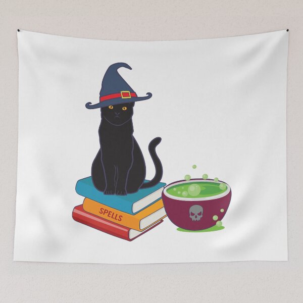 Item preview, Feline Witch's Brew Black Cat Spell Book Halloween graphic designed and sold by tronictees.