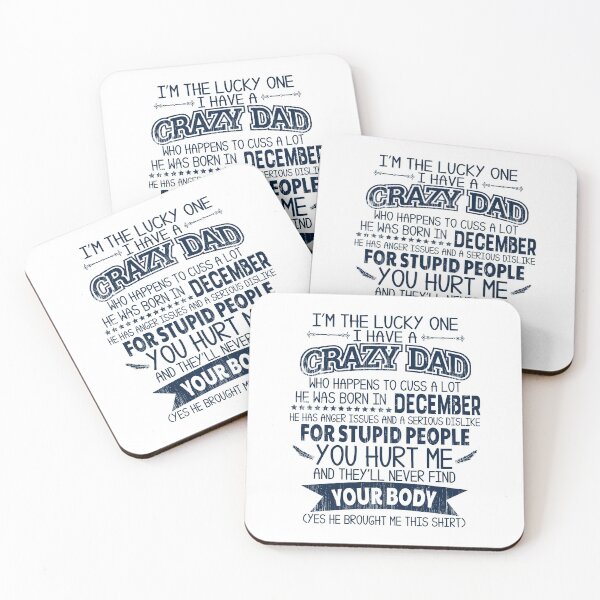 Item preview, I'm The Lucky One I Have A Crazy December Dad Funny print designed and sold by tronictees.