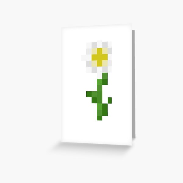 White Minecraft Flower Greeting Card