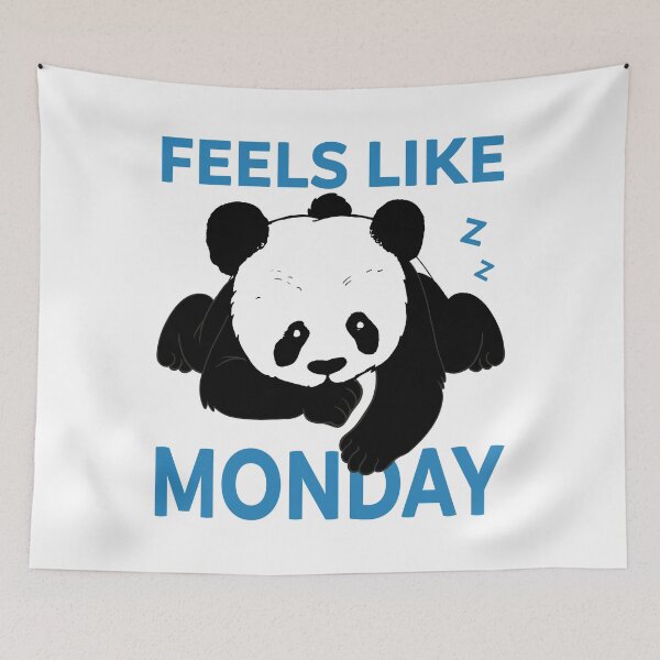 Item preview, Feels Like Monday Cute Sleeping Panda print designed and sold by tronictees.