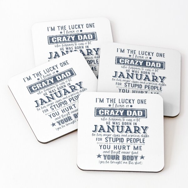 Item preview, I'm The Lucky One I Have A Crazy January Dad Funny product designed and sold by tronictees.