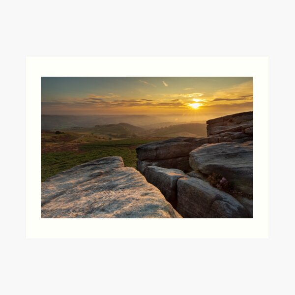 Hathersage Moor and Higger Tor sunset | Peak District | Canvas prints Art Print
