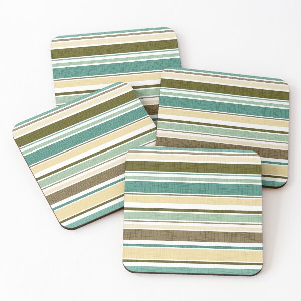 Item preview, Horizontal Stripes in Teal Green Brown designed and sold by Elsy's Art.