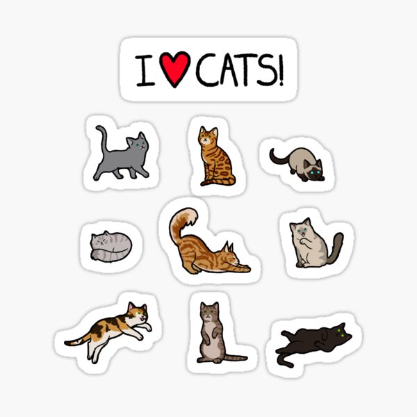 Cat Stickers Set 1 (1-12) – oh-ily