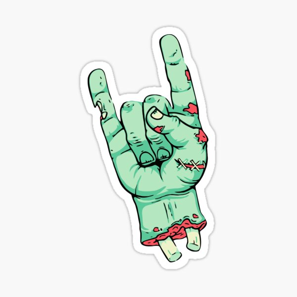Hard Rock Zombie Horn Hand Sticker