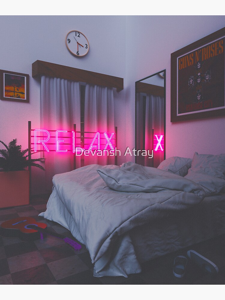 "Neon Relax" Sticker by 3devansh Redbubble