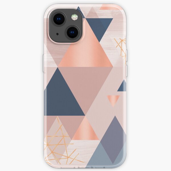 Pink Blue Copper Geometric iPhone Soft Case