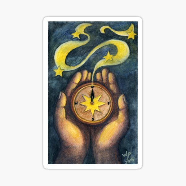 Compass to the Stars Sticker