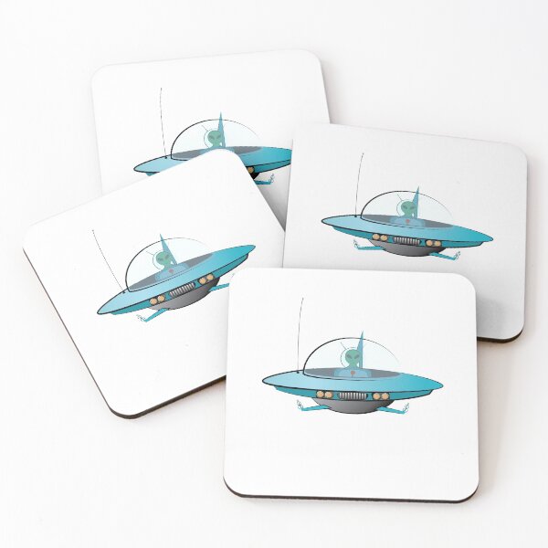 UFO or Future Flying Car Coasters (Set of 4)