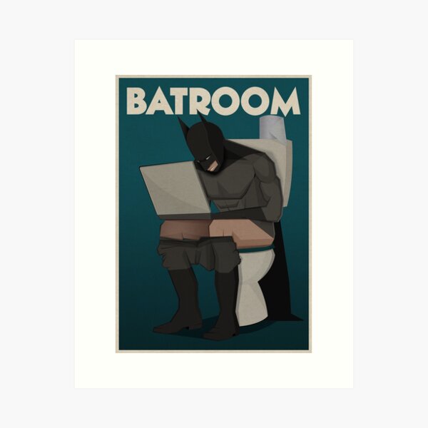 super hero in bathroom Art Print