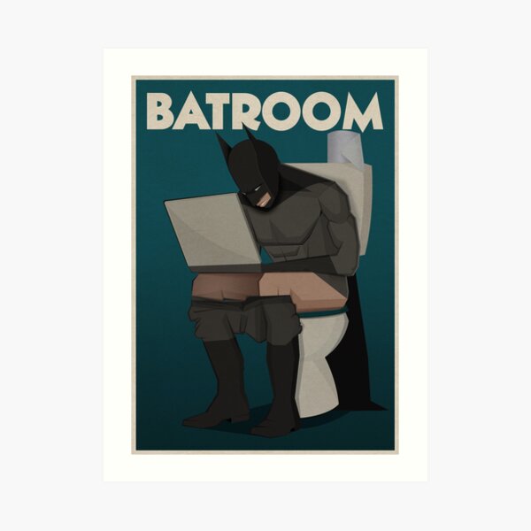 super hero in bathroom Art Print