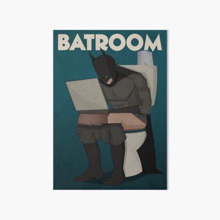 super hero in bathroom Art Board Print