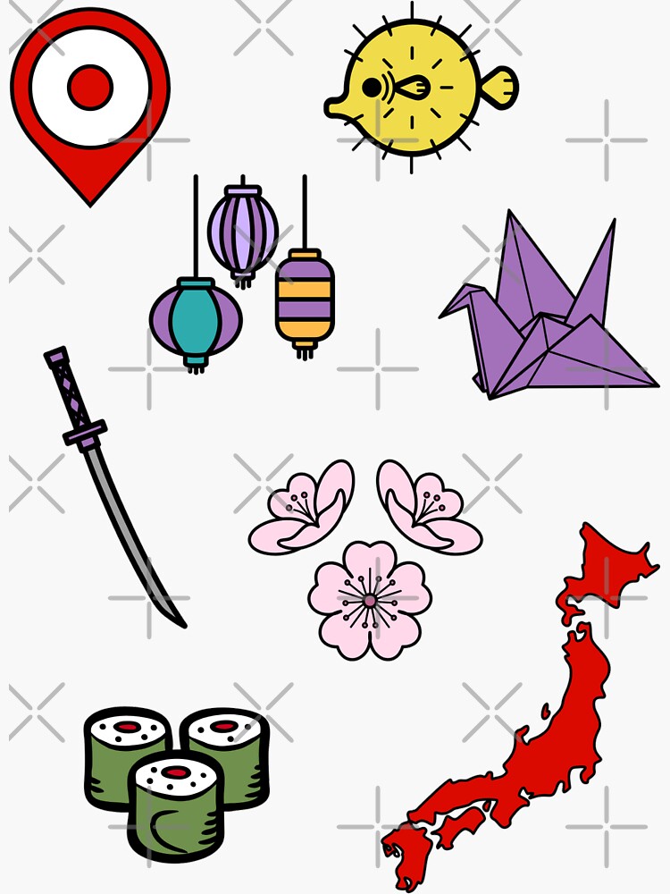 "Japan Sticker Pack" Sticker by tristahx Redbubble