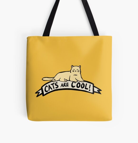 Cats are Cool All Over Print Tote Bag