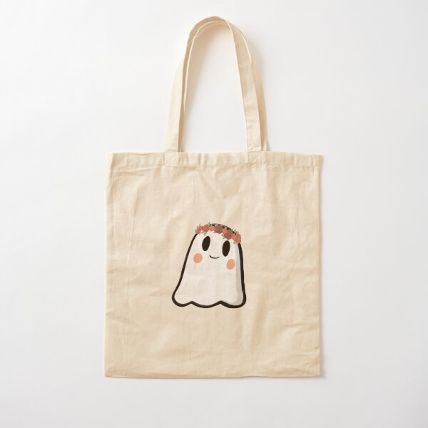 Flower crown ghost Cotton Tote Bag