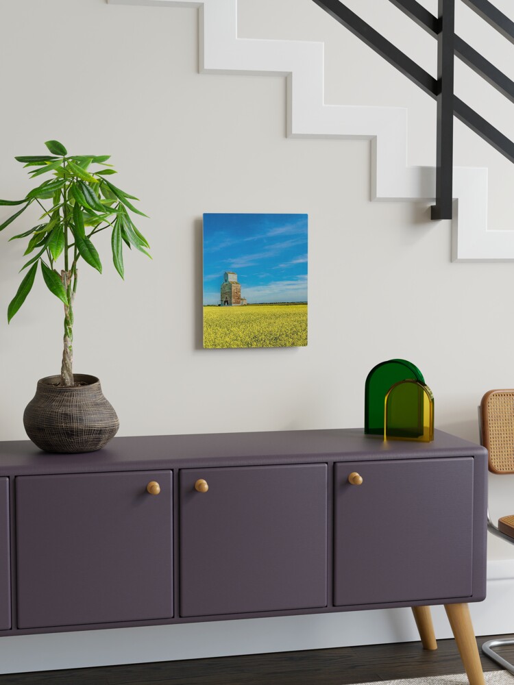 Thumbnail 1 of 6, Mounted Print, Rival Elevator with Canola Fields designed and sold by Jerry Walter.