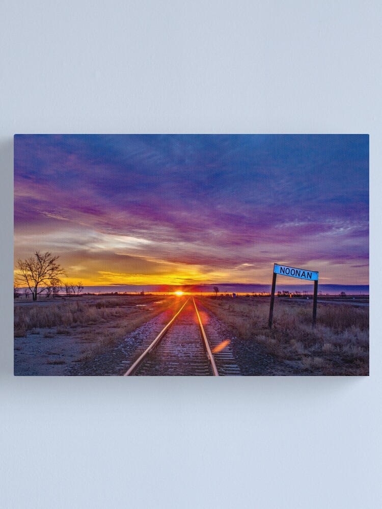 Alternate view of Railroad Tracks and Old Noonan Sign Canvas Print