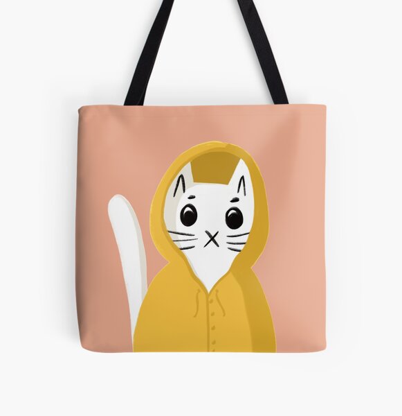 Kitty Cat in a Raincoat All Over Print Tote Bag